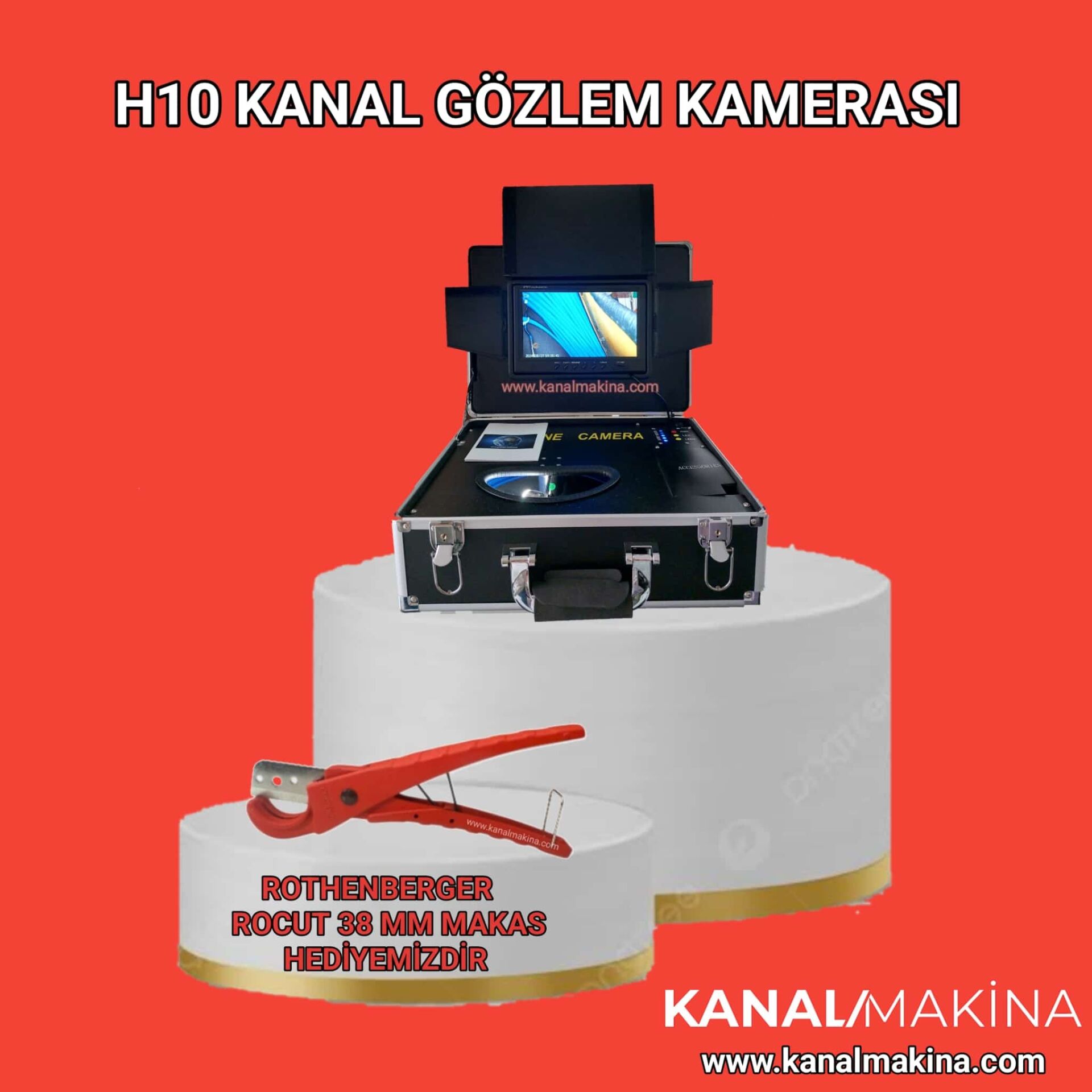 Kanal Makina Kanal Görüntüleme Kamerası 9.4 İnç (MAKAS HEDİYELİ)