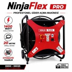 Ninjaflex PRO Profesyonel Gider Açma Makinesi 20 Metre Otomatik Tamburlu