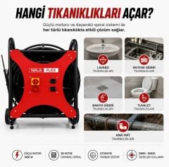Ninjaflex PRO Profesyonel Gider Açma Makinesi 20 Metre Otomatik Tamburlu
