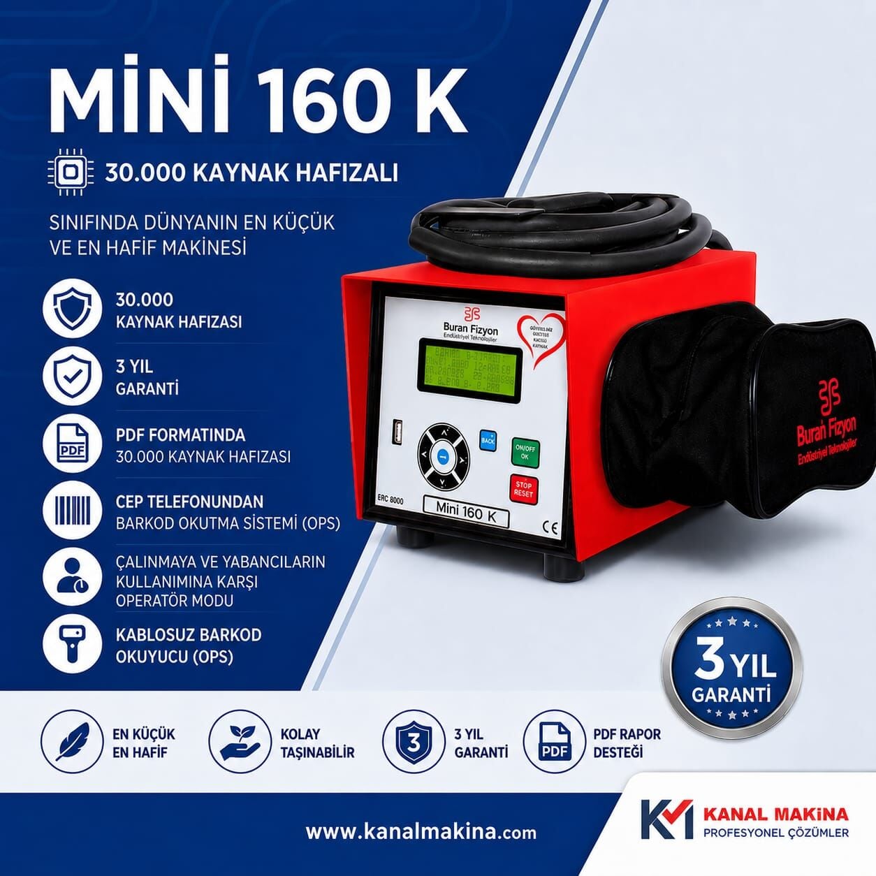 Elektrofüzyon 160 Mini Kaynak Makinesi