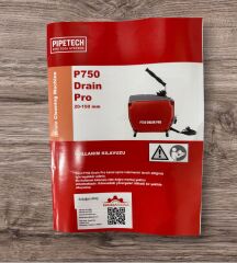 Pipetech P750 Drain Profesyonel Kanal Tıkanıkaçma Makinesi Seti